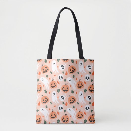 Schattigee Jack-O-Lantern & Ghost Pattern Draagtas (Voorkant)