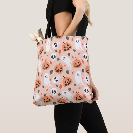 Schattigee Jack-O-Lantern & Ghost Pattern Draagtas (Dichtbij)
