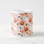 Schattigee Jack-O-Lantern & Ghost Pattern Extra Grote Beker (Voorkant)