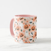 Schattigee Jack-O-Lantern & Ghost Pattern Mok (Voorkant links)