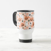 Schattigee Jack-O-Lantern & Ghost Pattern Reisbeker (Voorkant links)
