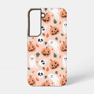 Schattigee Jack-O-Lantern & Ghost Pattern Samsung Galaxy Hoesje