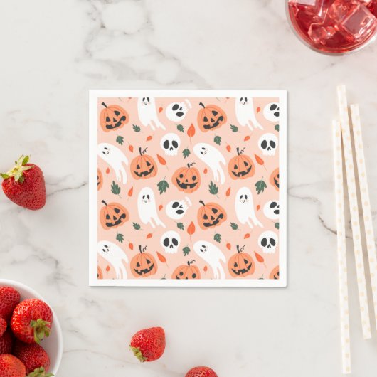 Schattigee Jack-O-Lantern & Ghost Pattern Servet (Insitu)