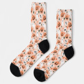 Schattigee Jack-O-Lantern & Ghost Pattern Sokken (Links)