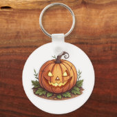 Schattigee Jack-O'-Lantern Halloween Pumpkin Sleut Sleutelhanger (Voorkant)