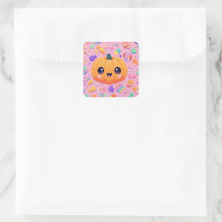 Schattigee Jack-o-Lantern met Snoep - Sticker Blad