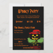 Schattigee Jack O'Lantern kostuum Halloween Party Kaart (Voorkant)