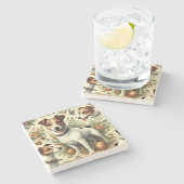 Schattigee  Jack Russell Terrier Stenen Onderzetter (Zijkant)