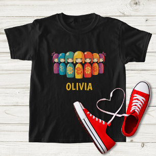 Schattigee Japanse Kokeshi-poppen T-shirt