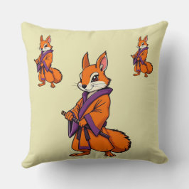 Schattigee japanse samoerai-eekhoorn kussen