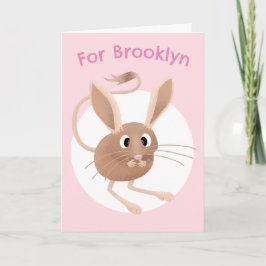 Schattigee jerboa cartoon verjaardag gepersonalise kaart