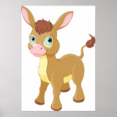 Schattigee jonge ezel met grote blauwe ogen poster (Voorkant)