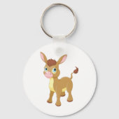 Schattigee jonge ezel met grote blauwe ogen sleutelhanger (Voorkant)