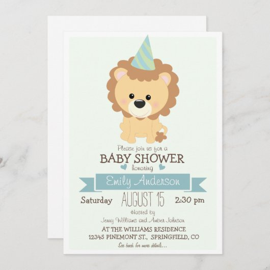 Schattigee Jongen Leeuw, Oerwoud Zoo Dier Baby sho Kaart (Voorkant / Achterkant)