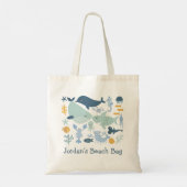 Schattigee Jongens Blauw Groen Zee Creatures Beach Tote Bag (Achterkant)