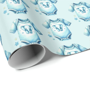 Schattigee jongens bodysuit betegeld baby shower cadeaupapier