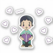 Schattigee jongenskus sticker (Voorkant)