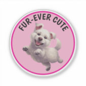 Schattigee Jumping Puppy Sticker (Voorkant)