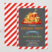 Schattigee junk food verjaardagsfeestje Uitnodigin Kaart (Voorkant / Achterkant)