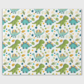 Schattigee Jurassic T Rex Dinosaurus Cadeaupapier (Vlak)