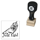 Schattigee "Just laid" mini kippenei stempel (Gestempeld)