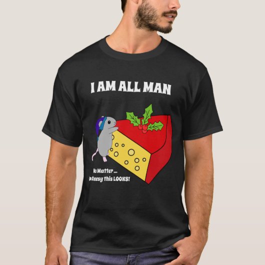 Schattigee Kaasmouse Humor Kerst Manly Funny T-shirt (Voorkant)