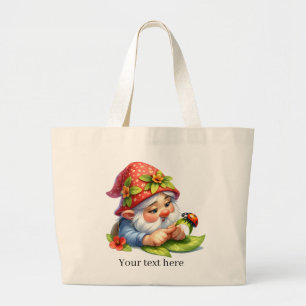 Schattigee kabouter tuinieren liefhebbers Groot Grote Tote Bag