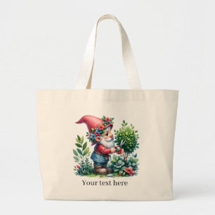 Schattigee kabouter tuinliefhebbers Groot Grote Tote Bag
