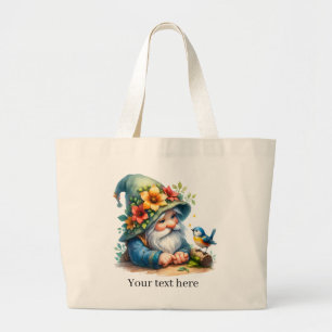 Schattigee kabouter tuinliefhebbers Groot Grote Tote Bag