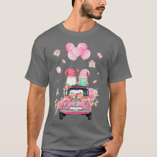 Schattigee kabouters rijden Valentijnsdag Flower T T-shirt