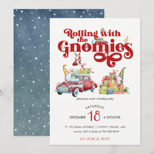 Schattigee kabouters Uitnodiging voor kerstfeest