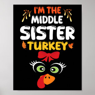 Schattigee kalkoen een boog gezicht ik ben de midd poster