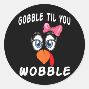 Schattigee kalkoen gezicht opgeblazen tot je wiebe ronde sticker