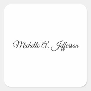 Schattigee kalligrafie Creative Trendy Custom Name Vierkante Sticker
