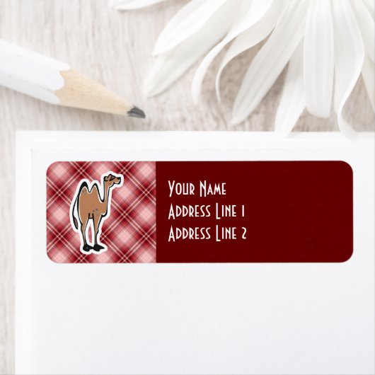 Schattigee kameel; rood geruite etiket (Insitu)