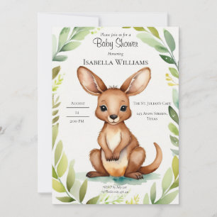 Schattigee Kangoeroe Elegant Baby shower Kaart