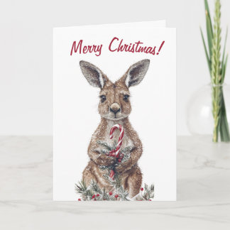 Schattigee kangoeroe kerst Kaart