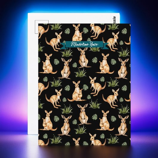 Schattigee Kangoeroe Print Dierenvrienden Wallaby Briefkaart