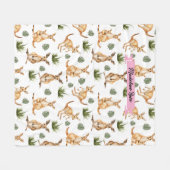 Schattigee Kangoeroe Print Dierenvrienden Wallaby  Fleece Deken (Voorkant (Horizontaal))
