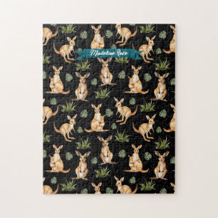 Schattigee Kangoeroe Print Dierenvrienden Wallaby Legpuzzel