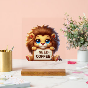 Schattigee kantoor heeft koffieleeuw nodig acryl bord