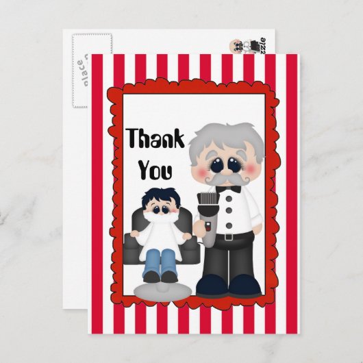 Schattigee kapperszaak Dank u briefkaart (Voorkant / Achterkant)