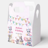 Schattigee kat 1e verjaardagsfeestje bedankdoosjes (Geopend)