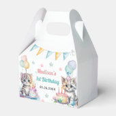 Schattigee kat 1e verjaardagsfeestje bedankdoosjes (Voorkant Zijde)