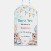 Schattigee kat 1e verjaardagsfeestje cadeaulabel (Achterkant)