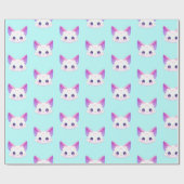 Schattigee Kat anime Geschenkverpakking papier (Vlak)