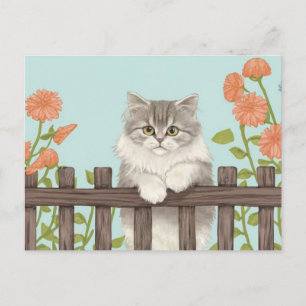 Schattigee kat art kitten grappige dierenkatten feestdagenkaart