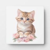 Schattigee kat bloemengrillige katachtige kattenbl fotoplaat (Voorkant)