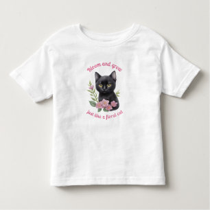 Schattigee kat bloemenontwerp bloeien en groeien kinder shirts