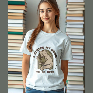 Schattigee kat die een boek leest, grappig gezegde t-shirt